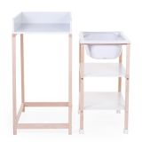 Mueble cambiador con Bañera en color Blanco y Natural, Childhome