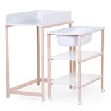 Mueble cambiador con Bañera en color Blanco y Natural, Childhome