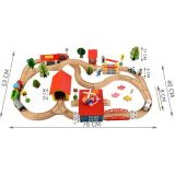 Pista de tren de madera con edificios y helipuerto , 69 piezas - imagen 13