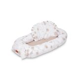 Nido para Bebé de Muselina Beige Dandelions 80x45 cm con Almohada – Seguro y Reversible
