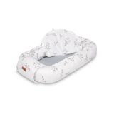 Nido para Bebé de Muselina Verde Branch 80x45 cm con Almohada – Seguro y Reversible
