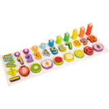 Puzzle educativo de madera Números , Anillos y Frutas - imagen 22