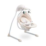 Columpio eléctrico para bebé Raffi, con rotación de 90°, 5 velocidades y música para el entretenimiento del bebé.