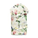 Envoltorio de bebé en forma de cono con volantes. Estampado Magnolias - imagen 2