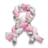 Protector Trenzado para Cuna FLores Rosas , 210 cm - imagen 5