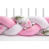 Protector Trenzado para Cuna FLores Rosas , 210 cm - imagen 3