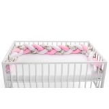 Protector Trenzado para Cuna FLores Rosas , 210 cm - imagen 2