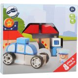 Set de construcción de madera Policia con Sonido 