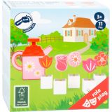 Set de flores con regadera , juguete de madera