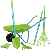 Gran set de jardín con carretilla