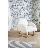 Silla Mecedora para Niños , Osito , color blanco y natural