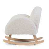 Silla Mecedora para Niños , Osito , color blanco y natural