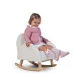 Silla Mecedora para Niños , Osito , color blanco y natural