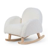 Silla Mecedora para Niños , Osito , color blanco y natural