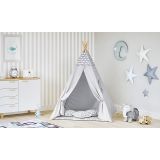 Tipi Tienda Infantil Grande De Juego para Jardin O Interior De Madera Y Lona Nubes Grises - imagen 7