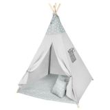 Tipi Tienda Infantil Grande De Juego para Jardin O Interior De Madera Y Lona, color Gris - imagen 7