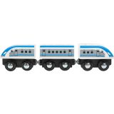 Tren de madera XL con puente colgante 