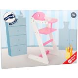 Trona de madera para Muñecas Rosa y Blanca