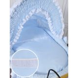 Capota azul ajustable con estructura metálica