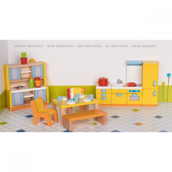Set de 27 muebles de cocina para casa de muñecas, de Goki