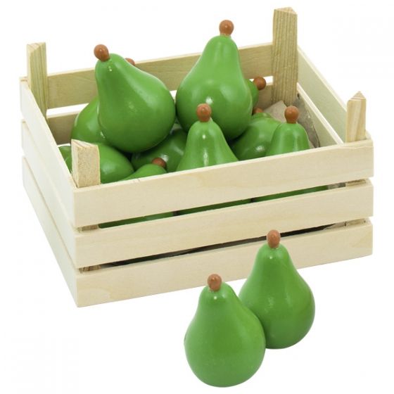Caja de madera con 10 peras, de Goki