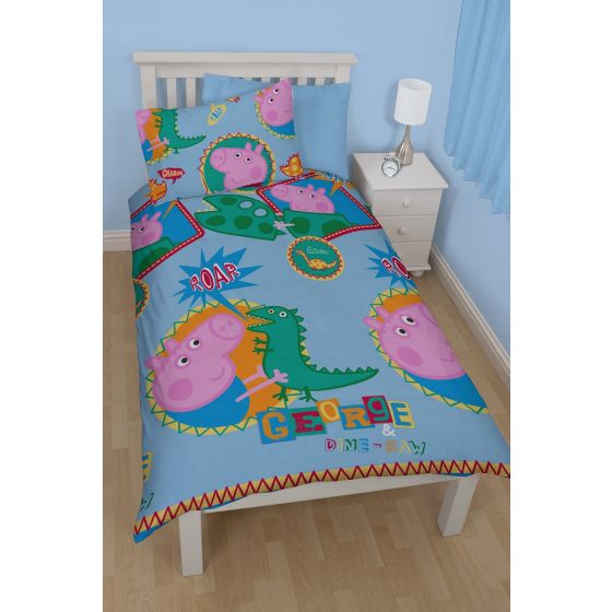 Juego de funda nórdica y almohada para cama de niños "George Pig" de hasta 1.35m