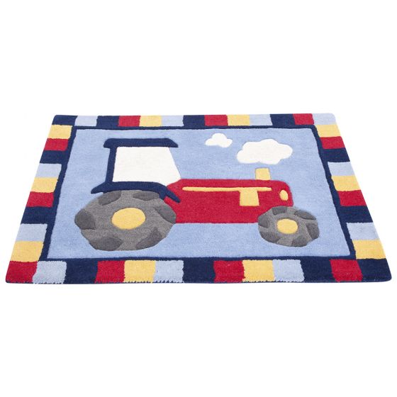 Alfombra para Habitación Infantil Tractor de lana