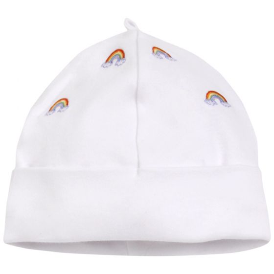 Gorrito Bebé de Algodón Bordado Arco Iris