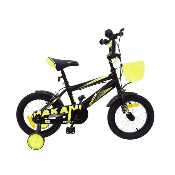Bicicleta de 16 Pulgadas para Niños Makani Diablo Negro - Amarillo
