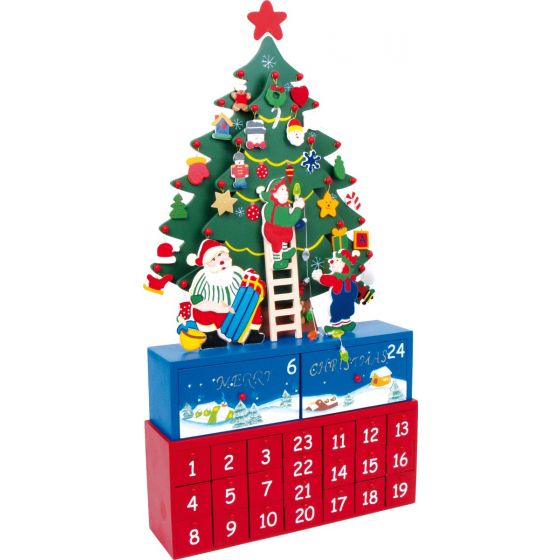 Calendario de Adviento de madera Árbol de Navidad