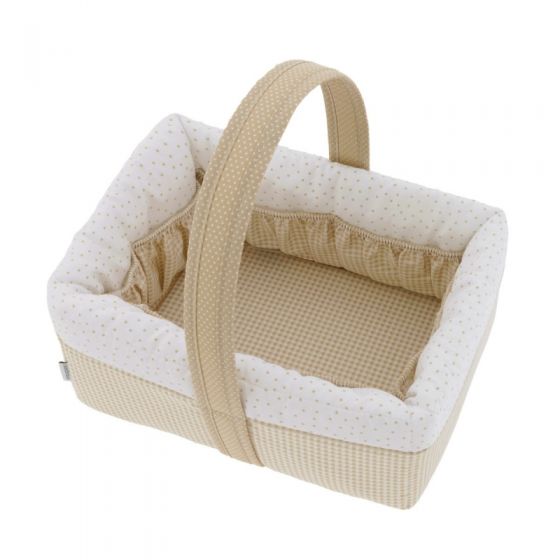 Cesta canastilla Vichy beige Cambrass 