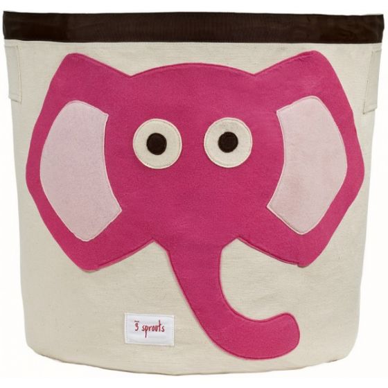 Cesta para almacenar juguetes de la marca 3 Sprouts, modelo elefante rosa
