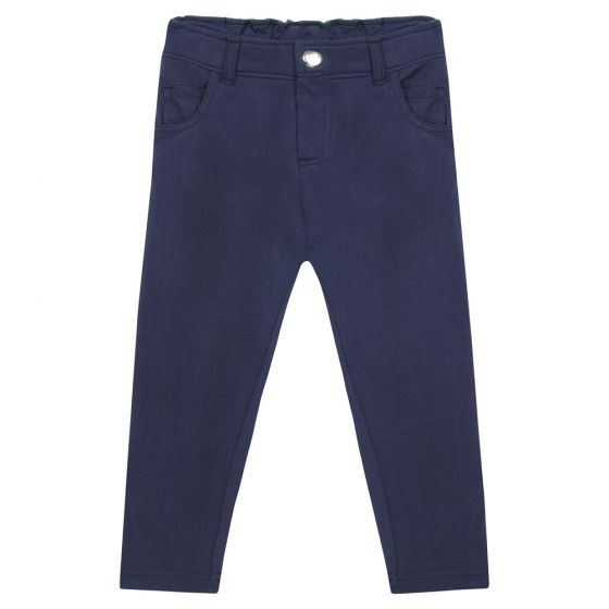 Pantalón de niña de corte slim en color Azul marino