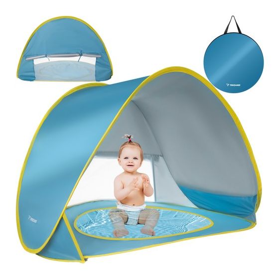Carpa de playa POP-UP semiabierta con piscina incorporada para Bebés