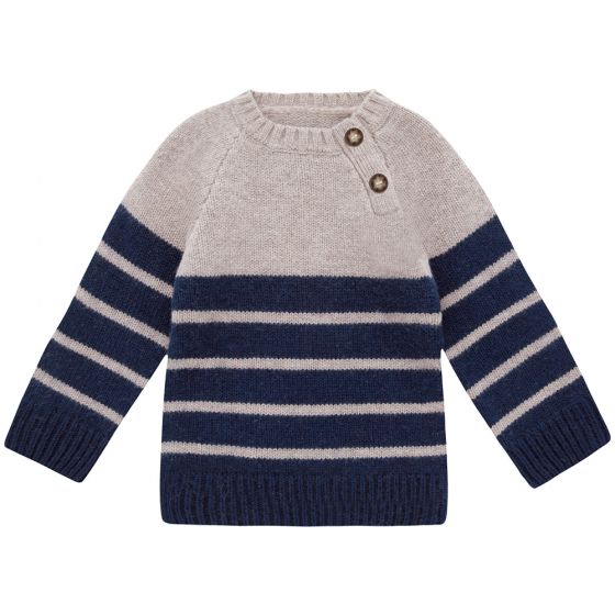 Jersey de lana para niños en color Gris y Navy