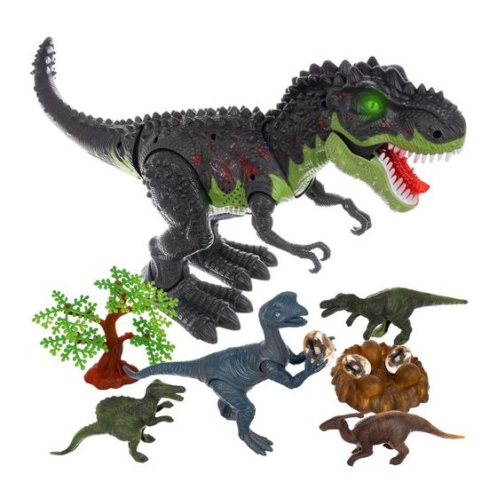 Kit dinosaurio interactivo T-Rex + Ranura , con efectos de Luz y Sonido