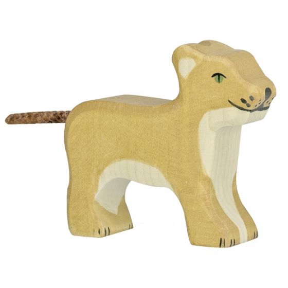 Figura de madera León pequeño Parado Holztiger