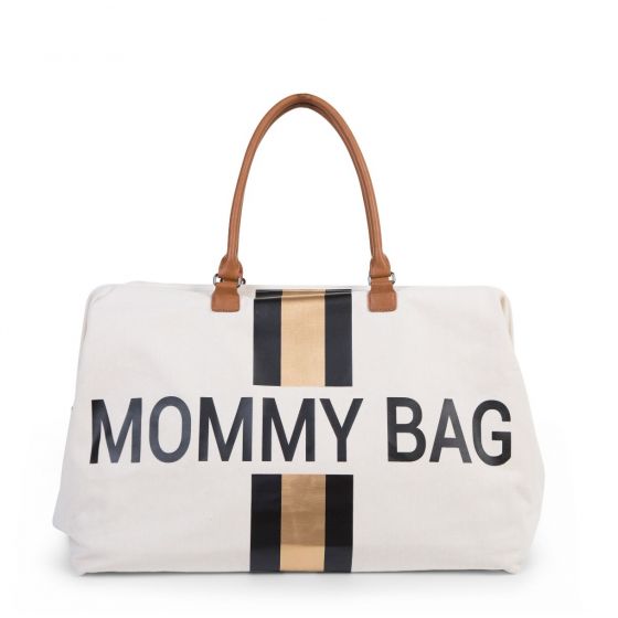Bolso de maternidad Mommy Bag Lineas Doradas y Negras , Childhome