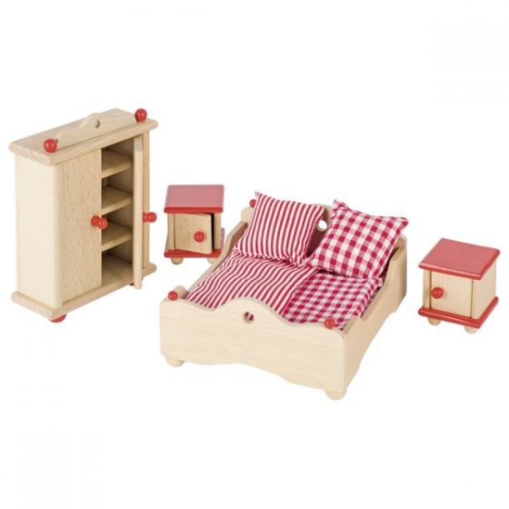 Muebles para dormitorio de casa de muñecas con Cama , Goki