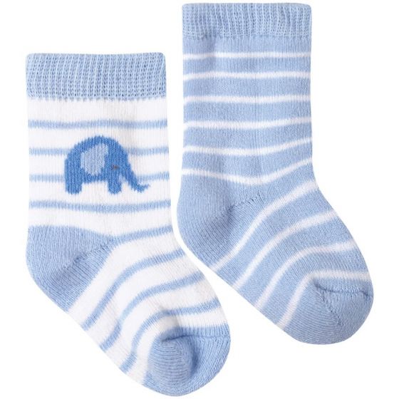 Calcetines a rayas azules para bebé
