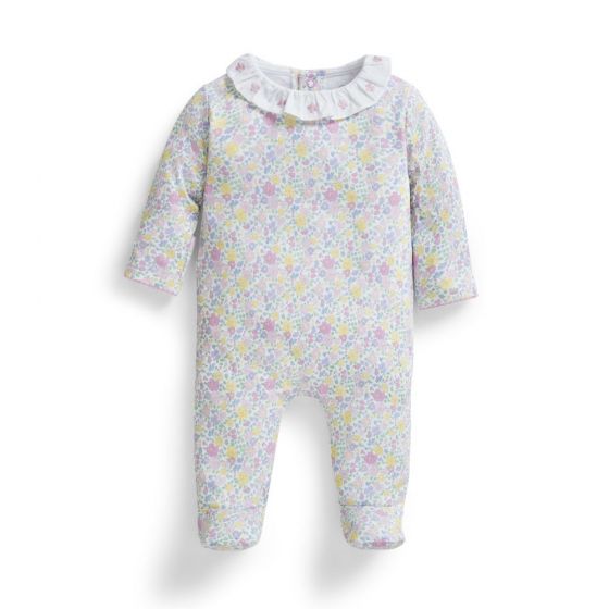 Pijama Bebé Estampado Flores Cuello Volante