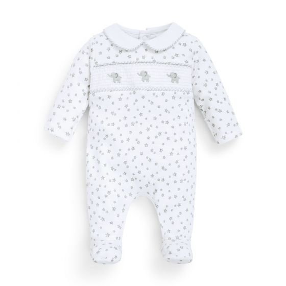 Pijama Blanco para Bebé Elefantes