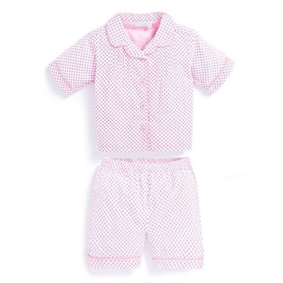 Pijama Corto para Niña Clásico Flores Rosas