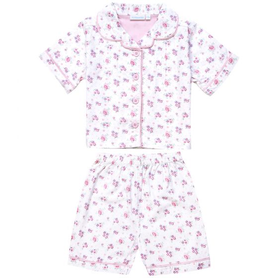 Pijama Corto de Niña estampado Rosas