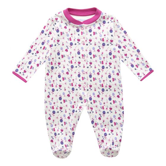 Pijama para Bebés en color crema con estampado de Plantas pequeñas