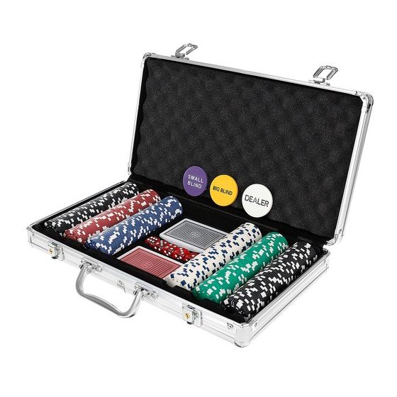 Poker, set de 300 fichas en maletín de aluminio