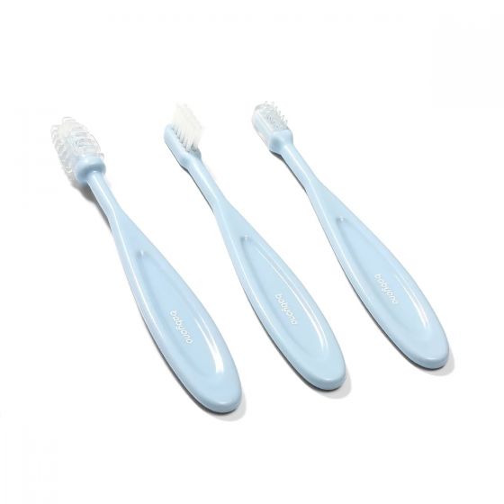 Set de Cepillos Dentales para Bebés y Niños - Azul Babyono