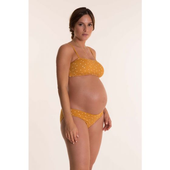 Top Bikini premamá Bandeau Ana color Mostaza , Pez D'Or