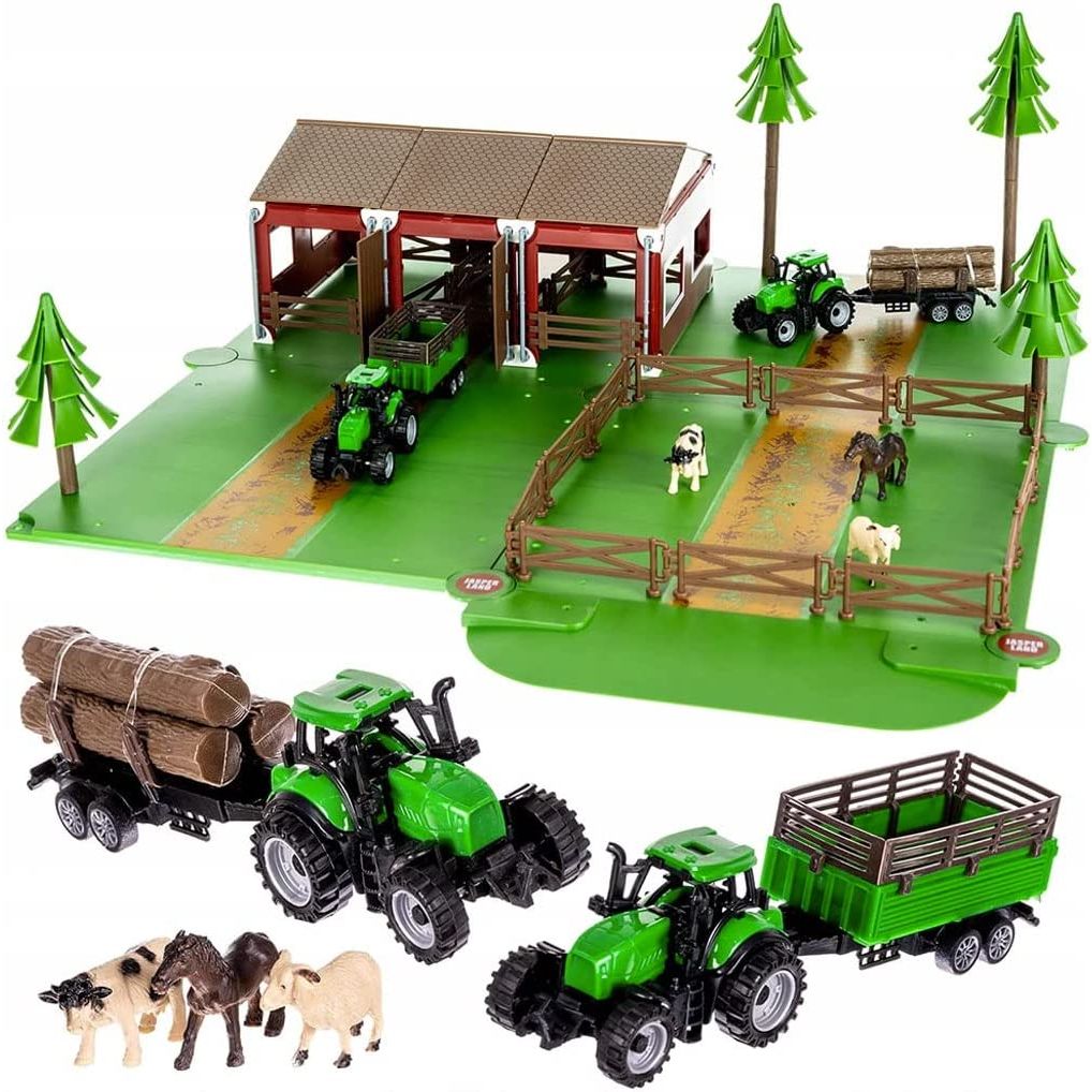 Granja con animales + 2 tractores , 102 piezas