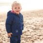 Abrigo polar y reversible para Niños a rayas azules y rojas